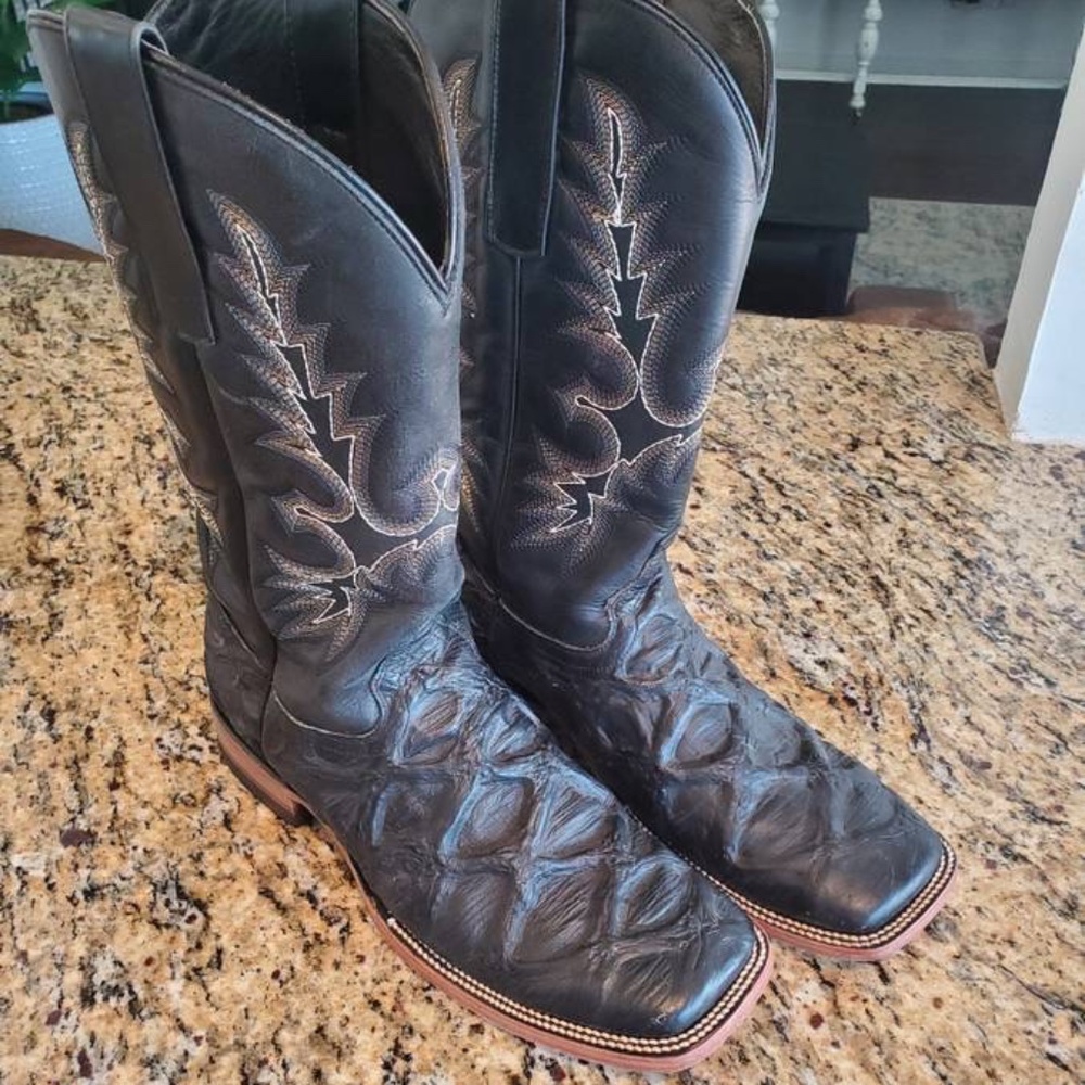 Alfa mens black cowboy boots